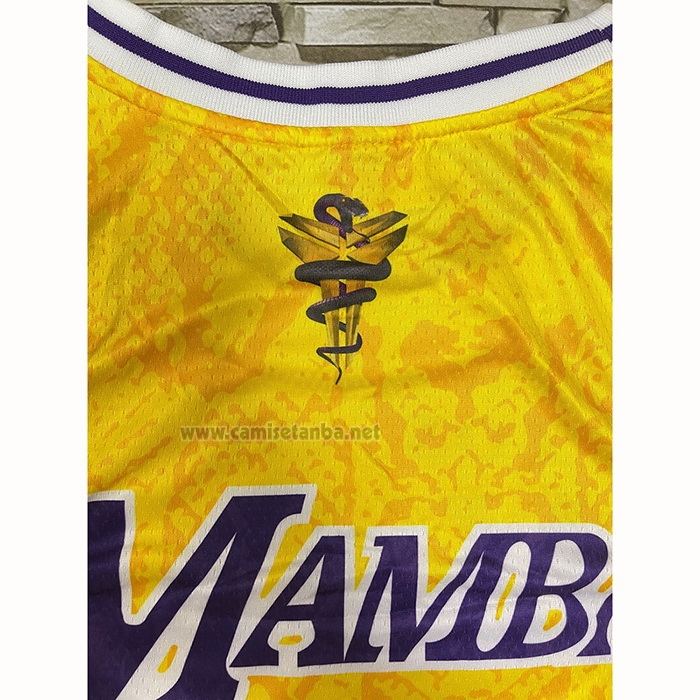 Camiseta Los Angeles Lakers Kobe Bryant #24 Mamba Amarillo